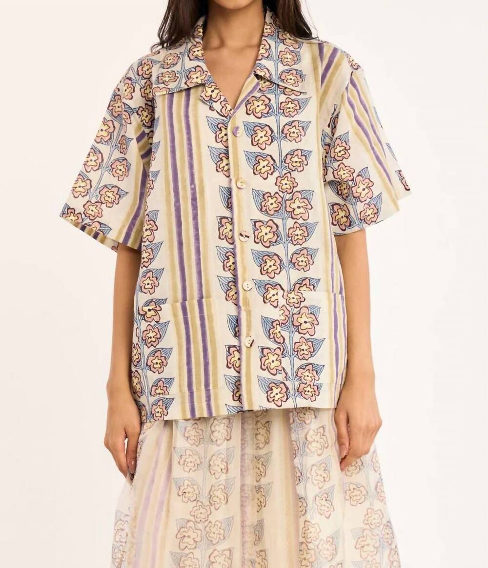 NEW RUJUTA SHETH alma collar shirt in atlas floral block